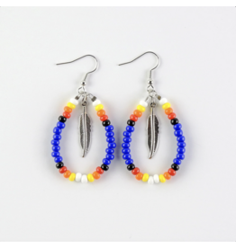 Boucles d'Oreilles Perlées - Bleu