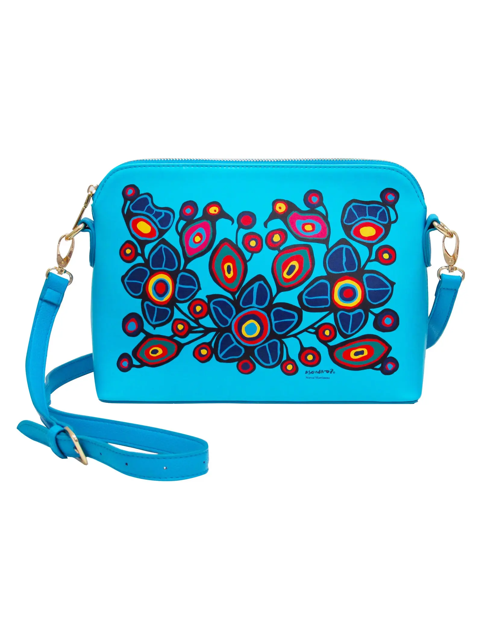 Flowers and Birds  by Norval Morrisseau Art Bag - 2126