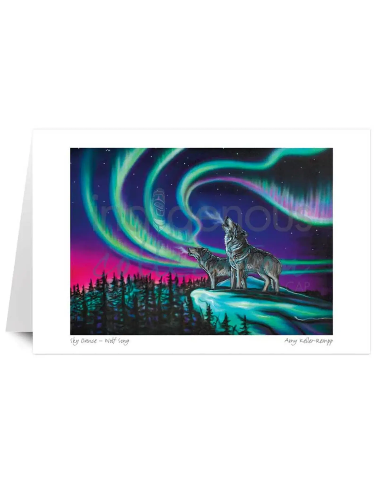 Sky Dance Wolf Song by Amy Keller-Rempp Card