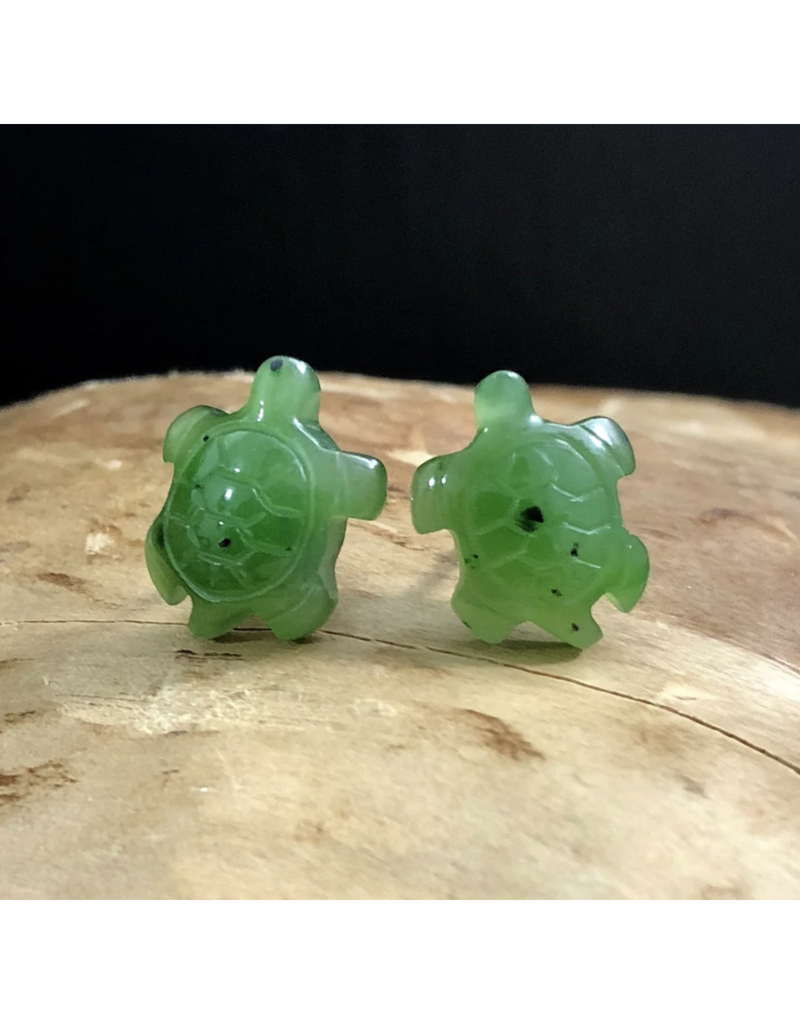 Boucles d'Oreilles Tortue en Jade  - 1543-2