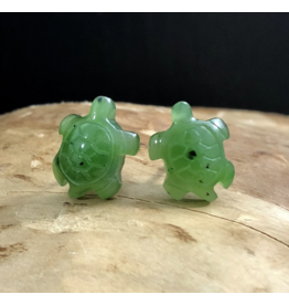 Boucles d'Oreilles Tortue en Jade
