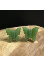 Jade Butterfly Stud Earrings - 0477