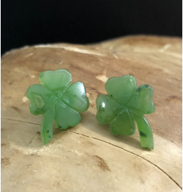 Jade Clover Stud Earrings
