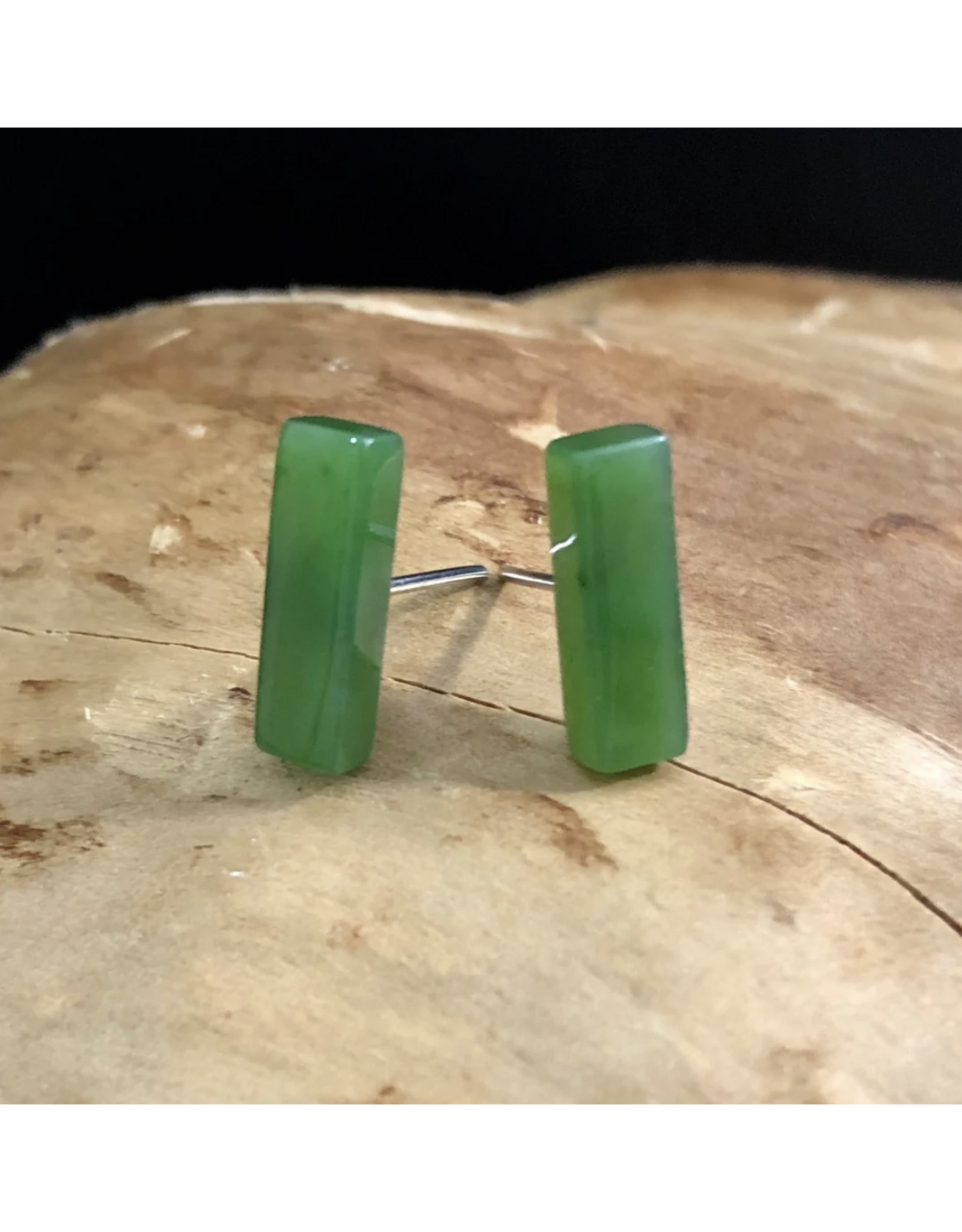 Jade Rectangle Studs - 2846