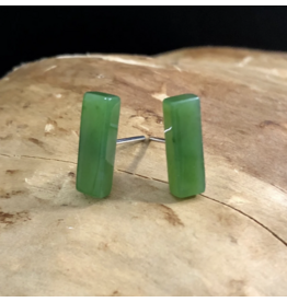 Boucles d'Oreilles Jade Rectangle