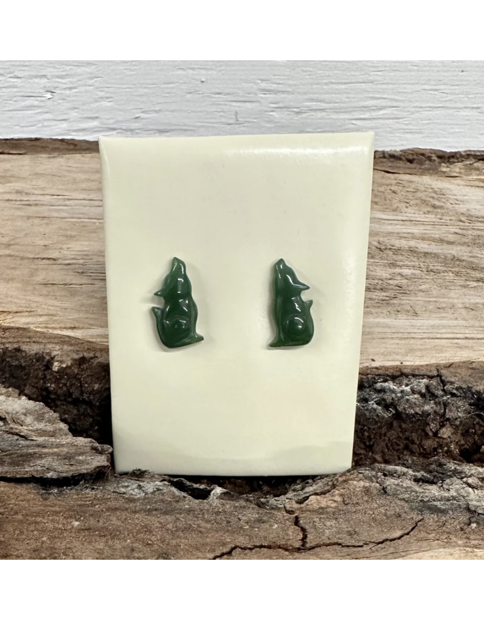 Boucles d'Oreilles Loup en Jade - 1545-2
