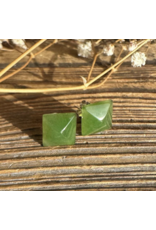 Jade Pyramid Stud Earrings  - 2948