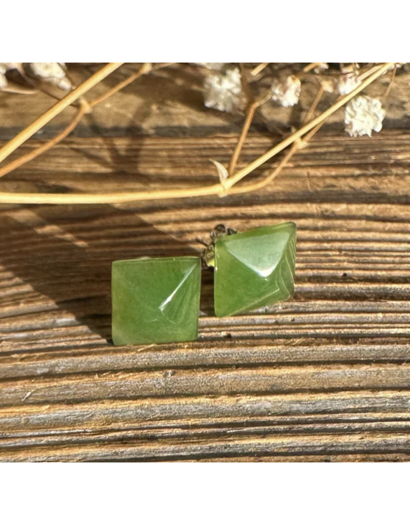Jade Pyramid Studs - 2948