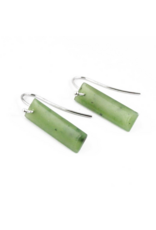 Boucles d'Oreilles Rectangle en Jade - 2405