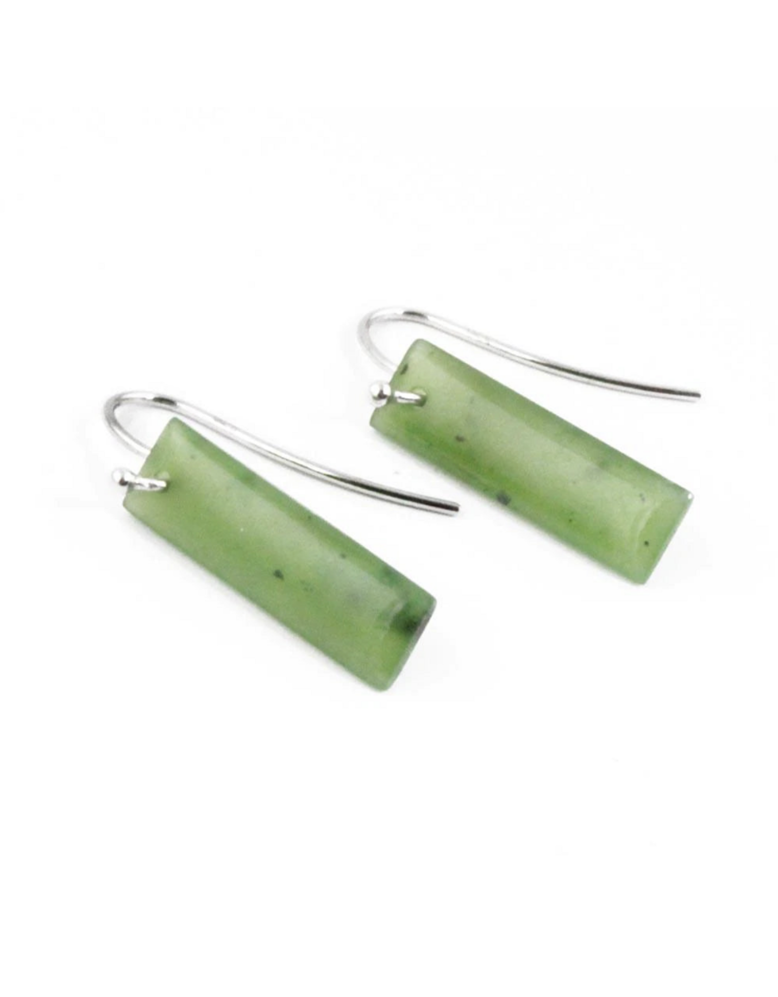 Jade Rectangle Dangle Earrings - 2405