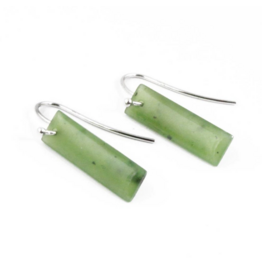 Boucles d'Oreilles Rectangle en Jade