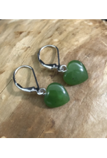 Jade Dangle Heart Earrings - 2509