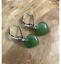 Boucles d'Oreilles Coeur en Jade