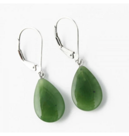 Boucles d'Oreilles Goutte Jade