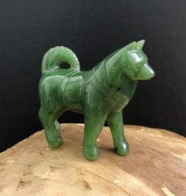 Small Jade Husky Sculpture