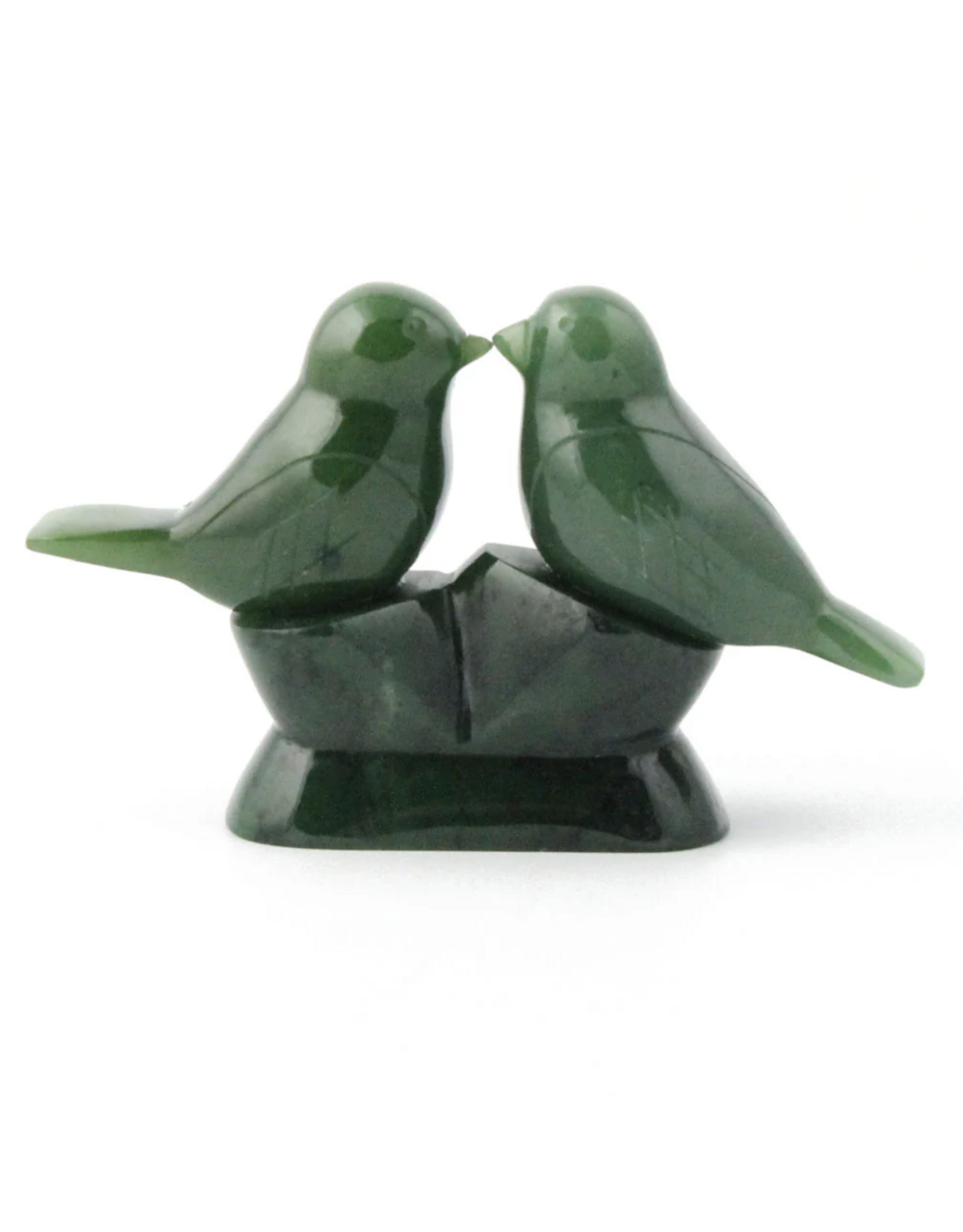 Large Jade Lovebirds Sculpture - (HNW-029-121)