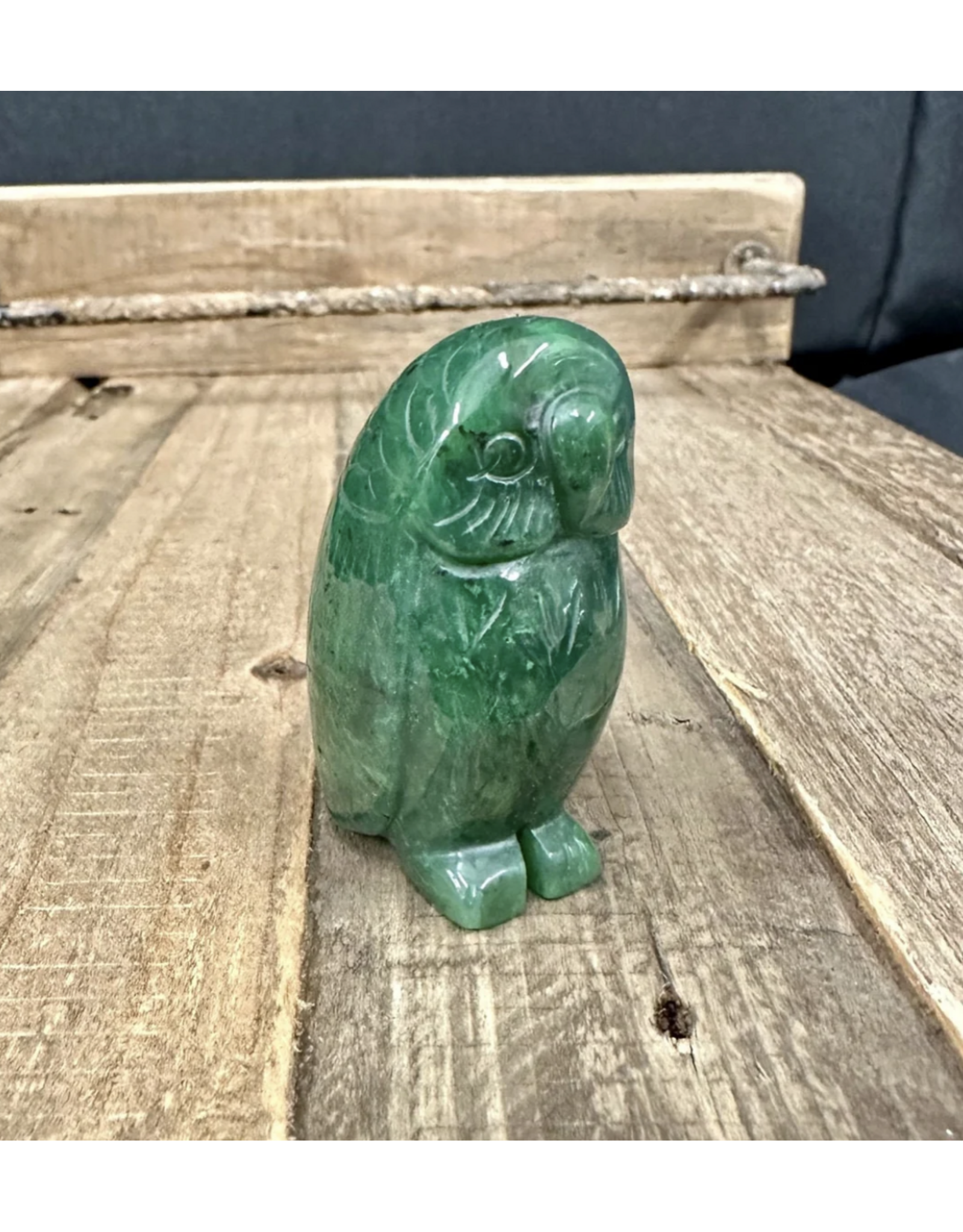 Large Jade Owl Sculpture - (HY302-14)