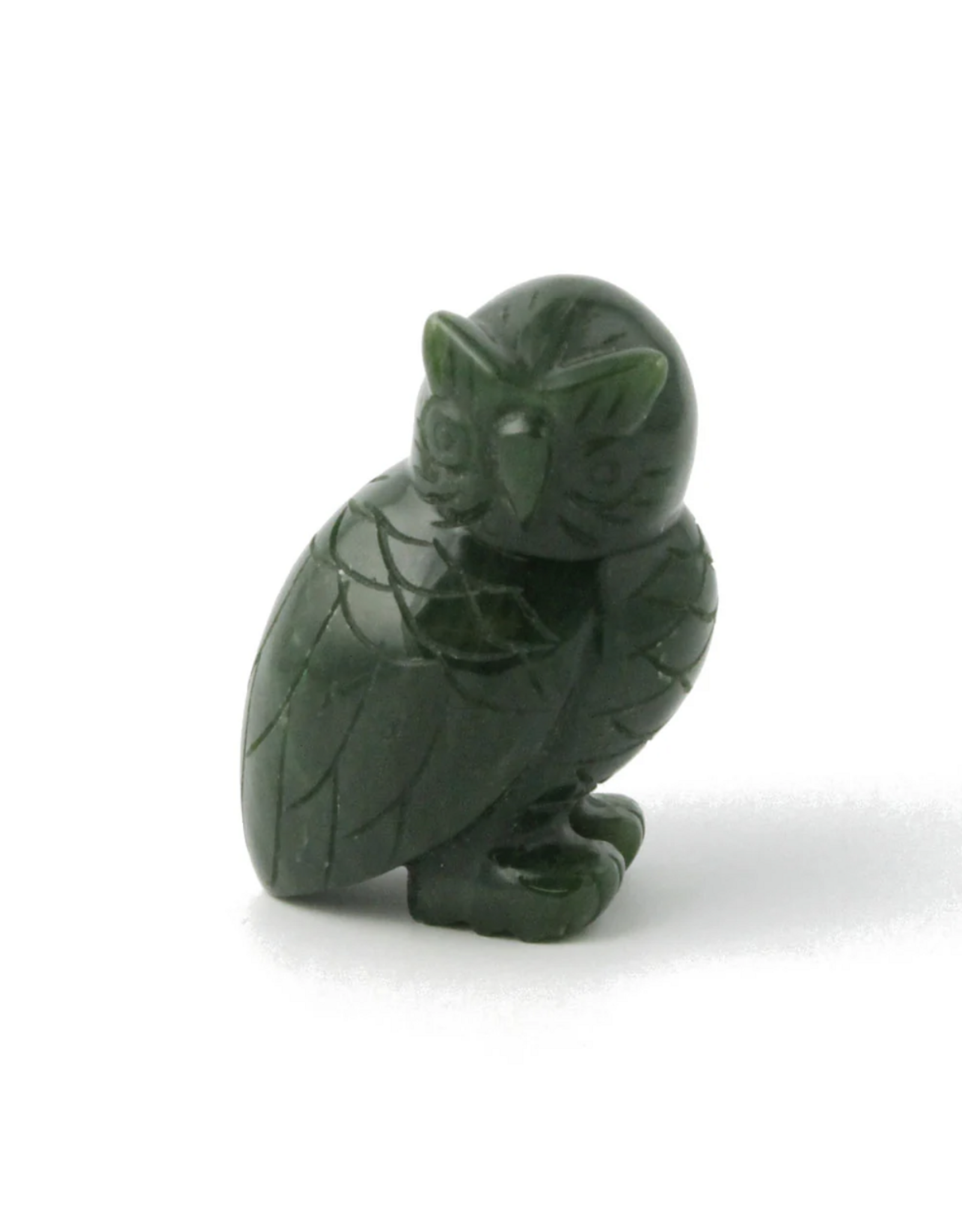 Medium Jade Owl Sculpture - (HNW-057-100)