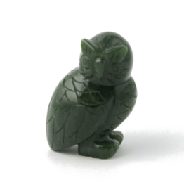 Moyenne Sculpture Chouette en Jade