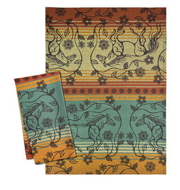 Printed Tea Towel - Horse (Bebezhigooganzhii) by Storm Angeconeb
