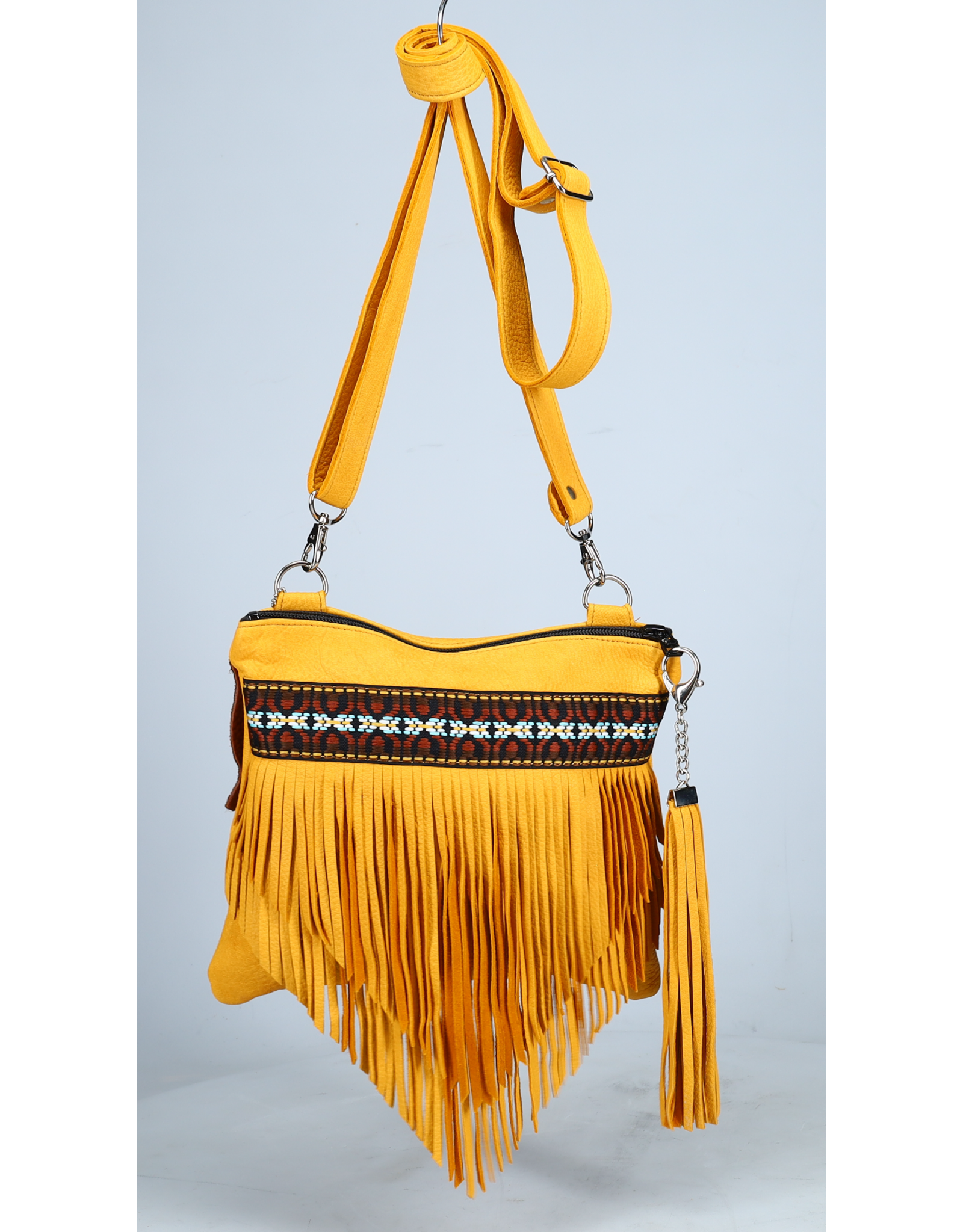 Stephy Sac avec franges en peau de cerf - Doré