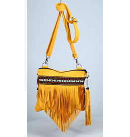 Stephy Sac avec franges en peau de cerf - Doré
