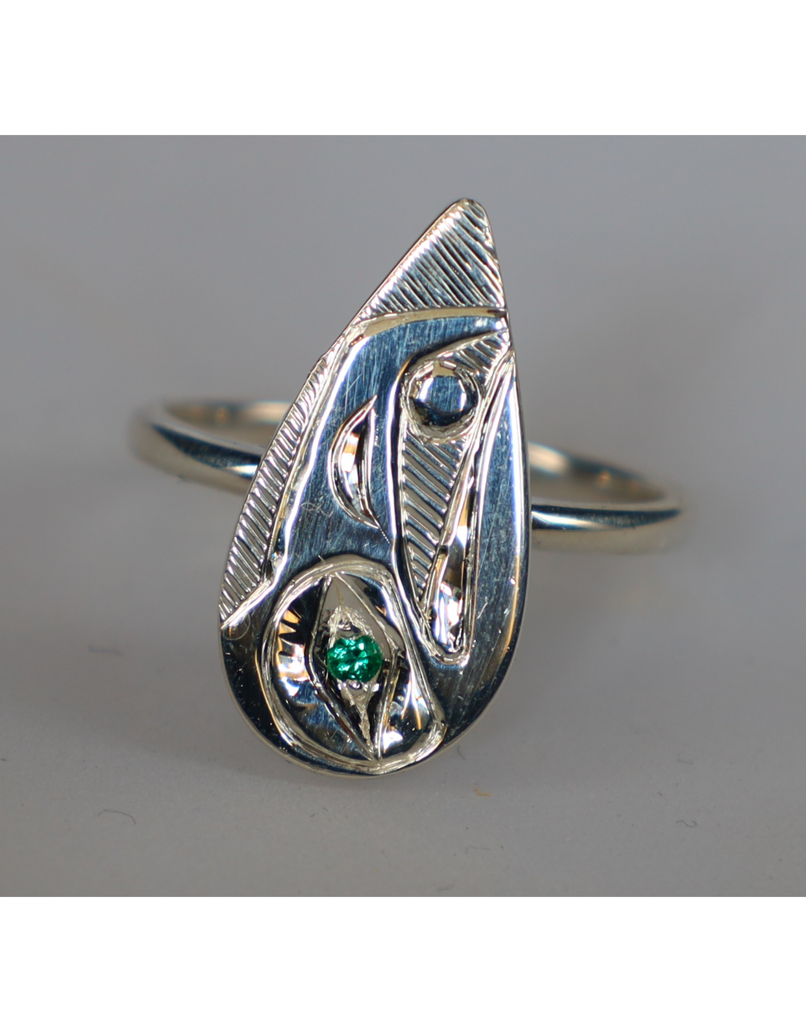 Bague Corbeau avec Émeraude par Hollie Bear - HBR9
