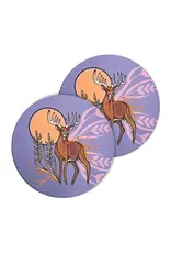 Ceramic Coasters (Set of 2) - Deer (Waawaashkeshi by Storm Angeconeb (CCO27)