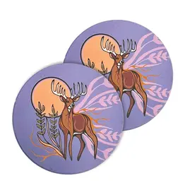 Ceramic Coasters (Set of 2) - Deer (Waawaashkeshi by Storm Angeconeb