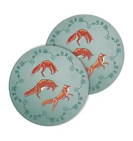 Ceramic Coasters (Set of 2) - Foxes (Wagooshna) by Storm Angeconeb
