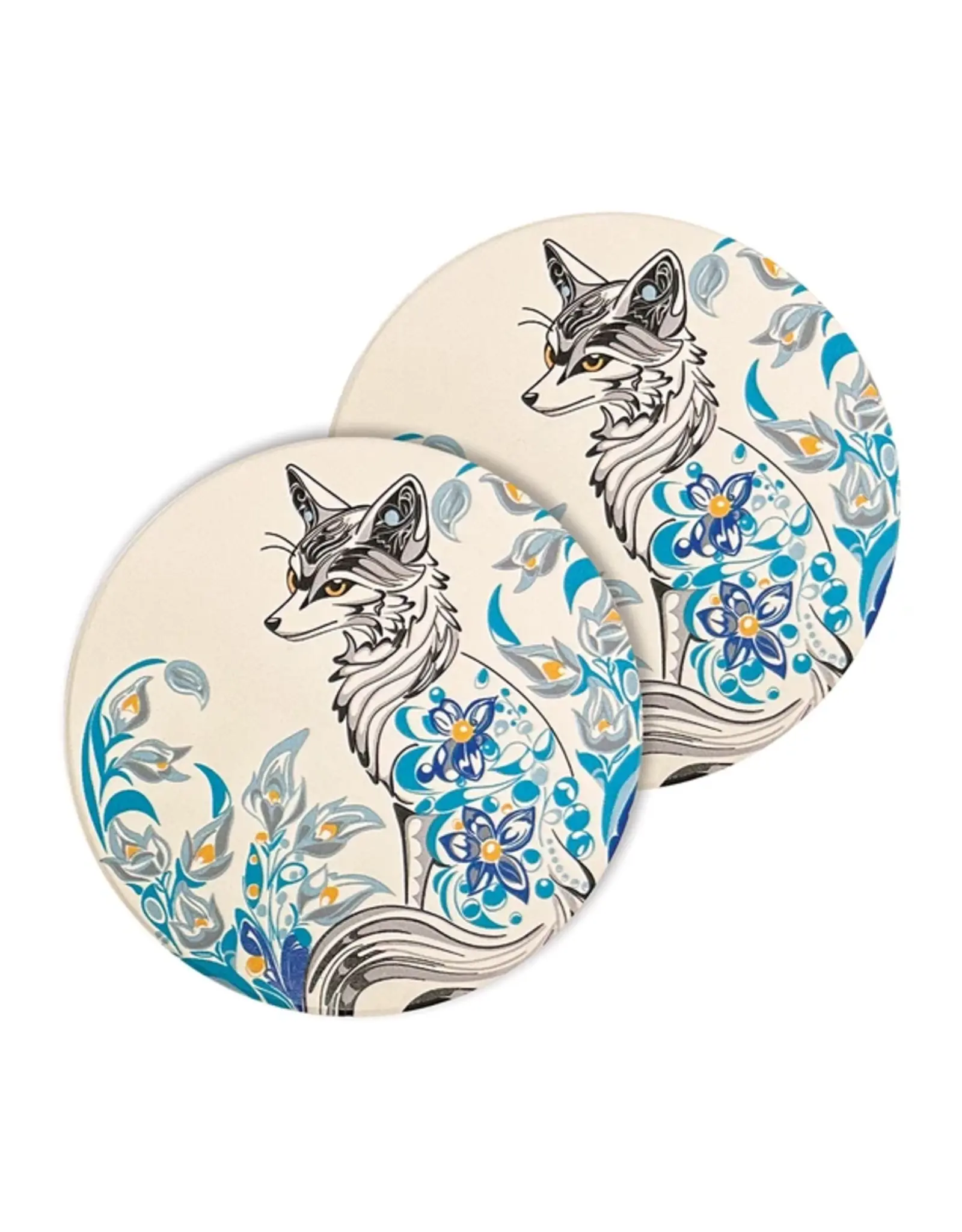 Ceramic Coasters (Set of 2) - Foxy by Deanna Samuel (CCO33)
