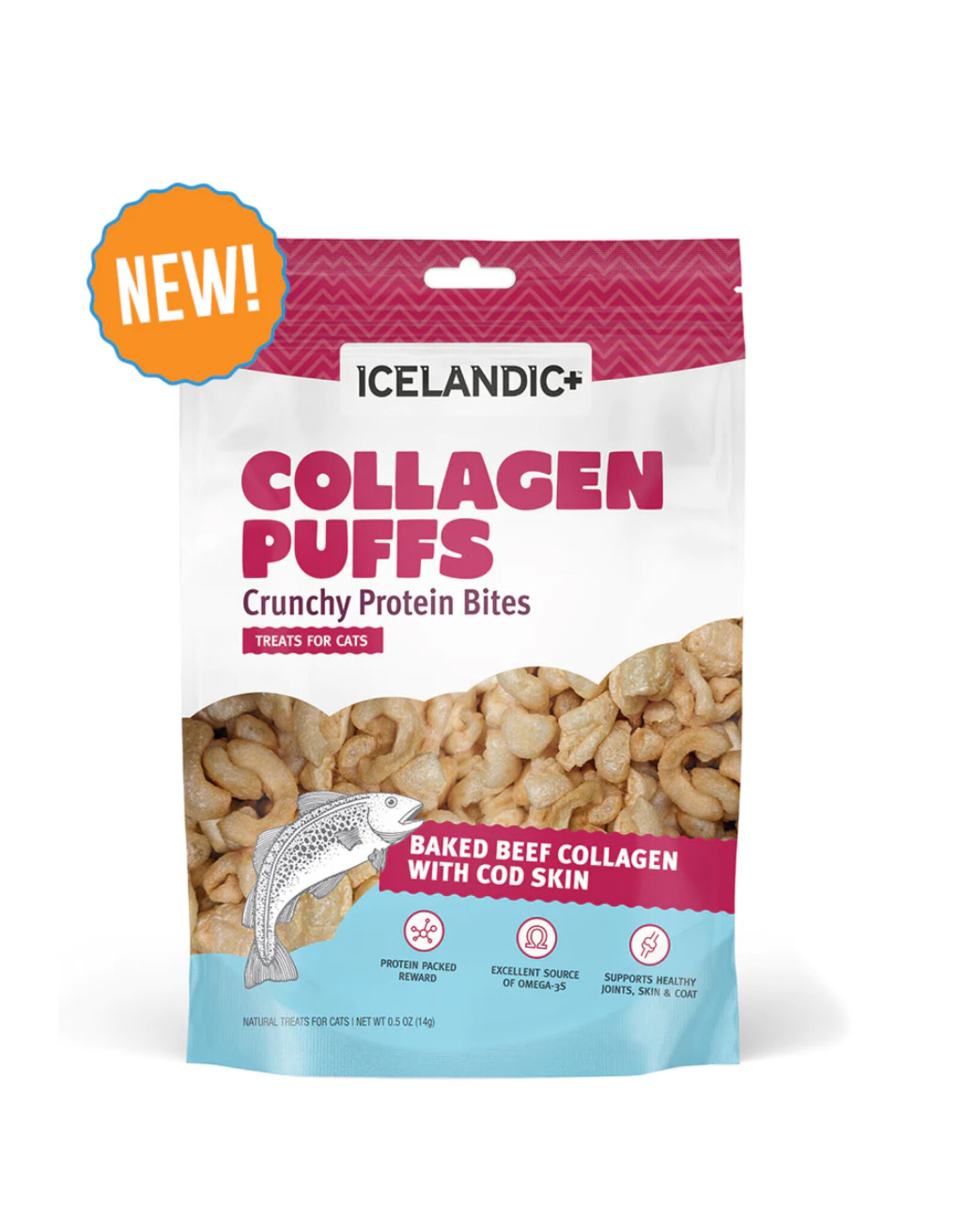 ICELANDIC ICELANDIC COLLAGEN PUFFS BAKED BEEF WITH  COD SKIN .5 OZ CAT