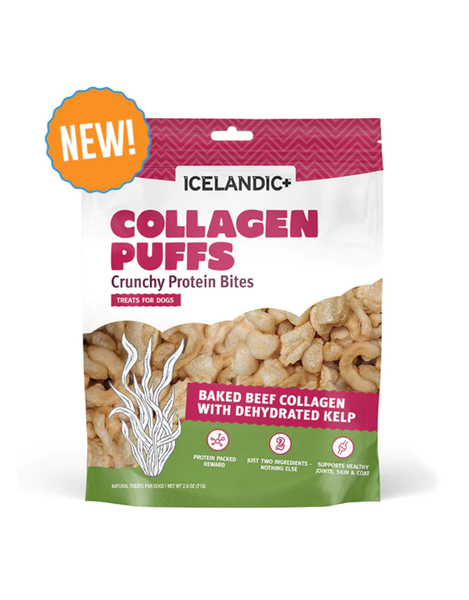 ICELANDIC ICELANDIC COLLAGEN PUFFS BAKED BEEF WITH  DEHYDRATED KELP 1.3 OZ