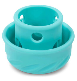 MESSY MUTTS MESSY MUTTS  PUZZLE N PLAY MUSHROOM FEEDER TEAL LG