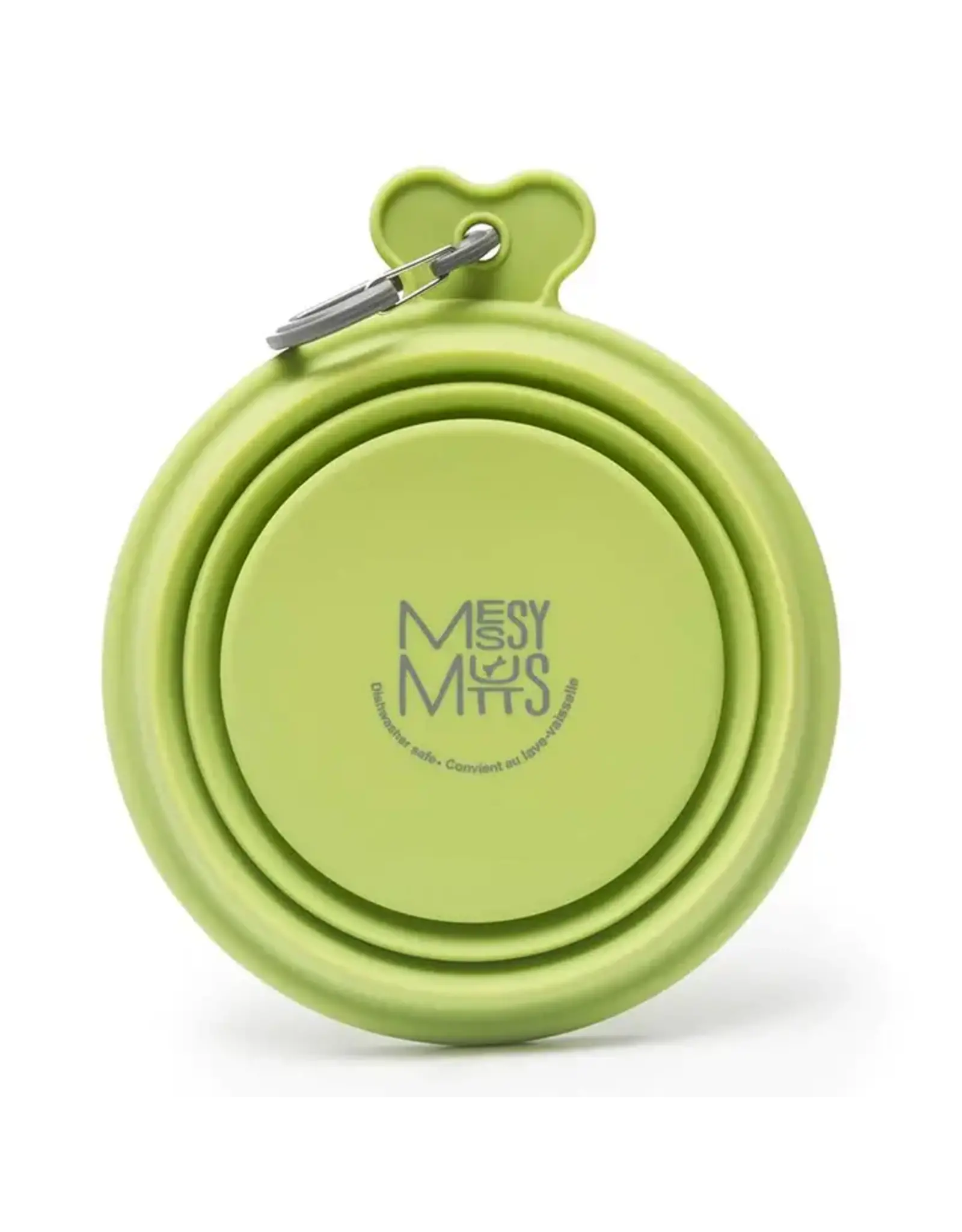 MESSY MUTTS MESSY MUTT COLLAPSIBLE BOWL GREEN 1.5 CUP