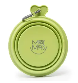 MESSY MUTTS MESSY MUTT COLLAPSIBLE BOWL GREEN 1.5 CUP