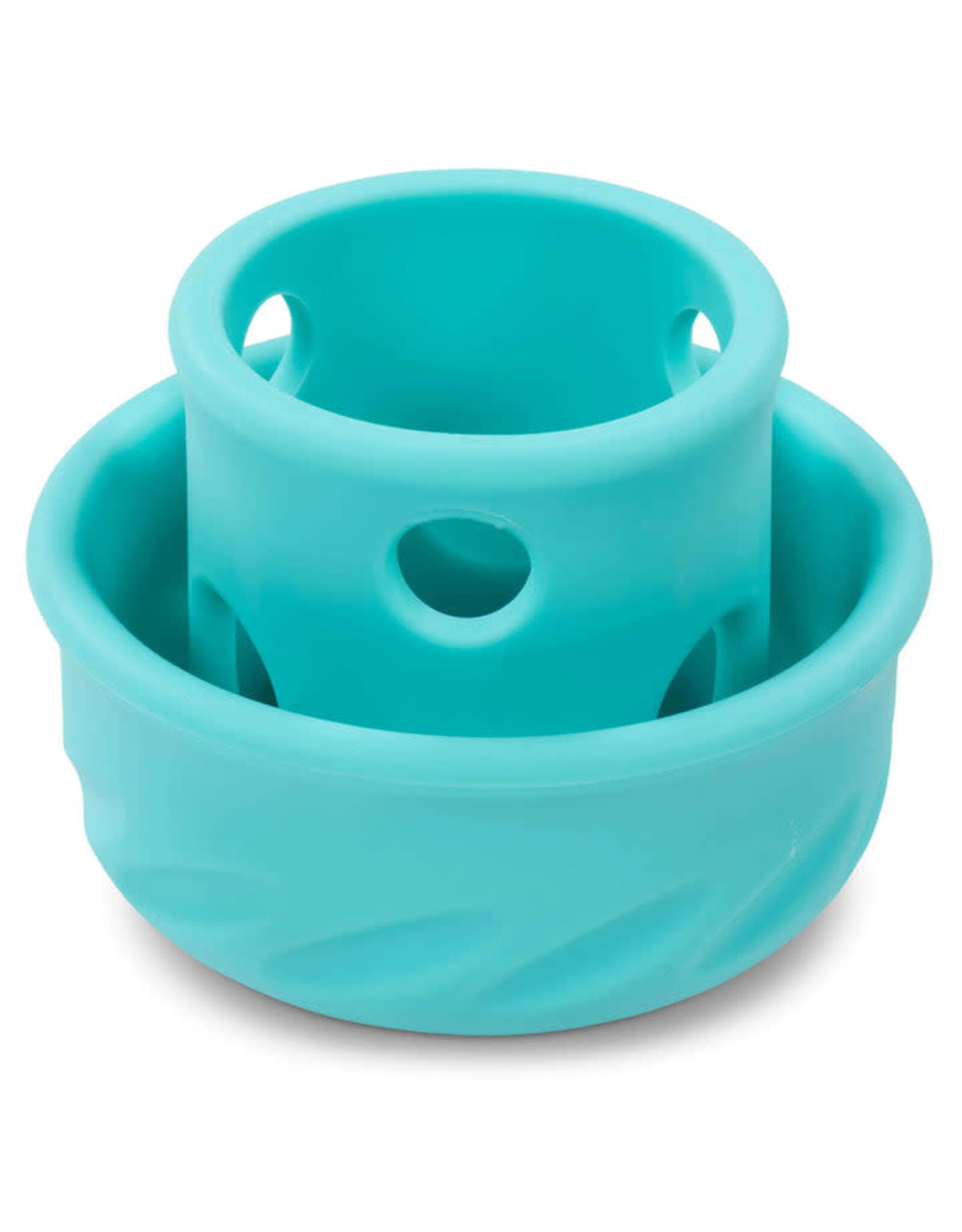 MESSY MUTTS MESSY MUTTS  PUZZLE N PLAY MUSHROOM FEEDER TEAL SM
