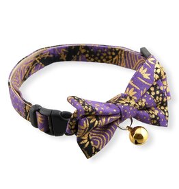 NECOICHI NECOICHI GILDED BOW TIE CAT COLLAR PURPLE