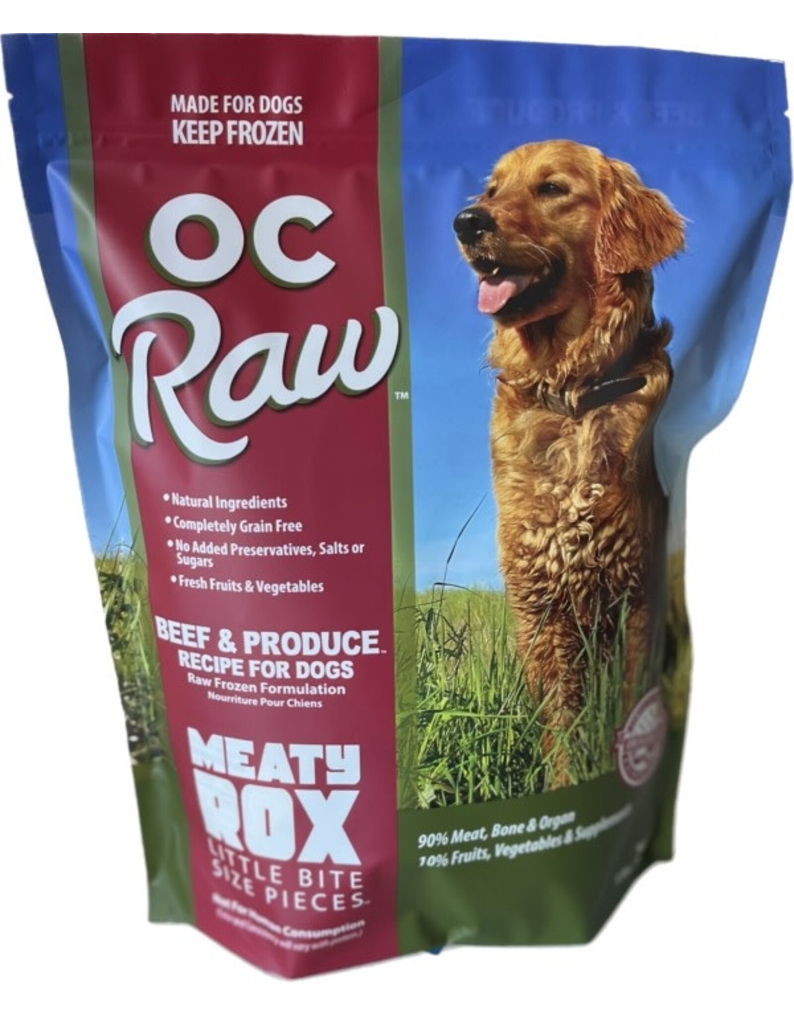 OC RAW OC RAW BEEF ROX DOG FOOD 3 LBS BAG