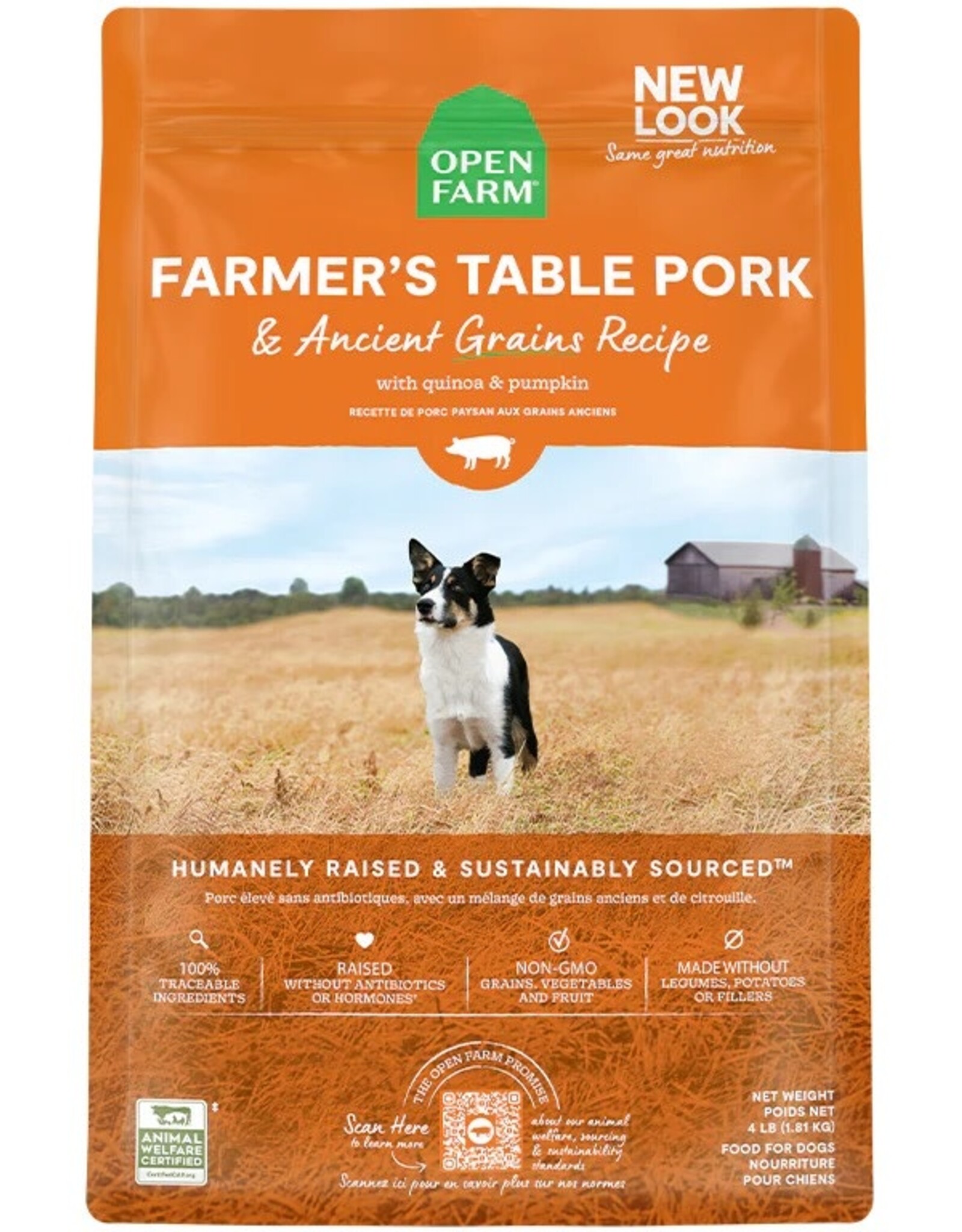 OPEN FARM OPEN FARM ANCIENT GRAIN FARMERS PORK 11#