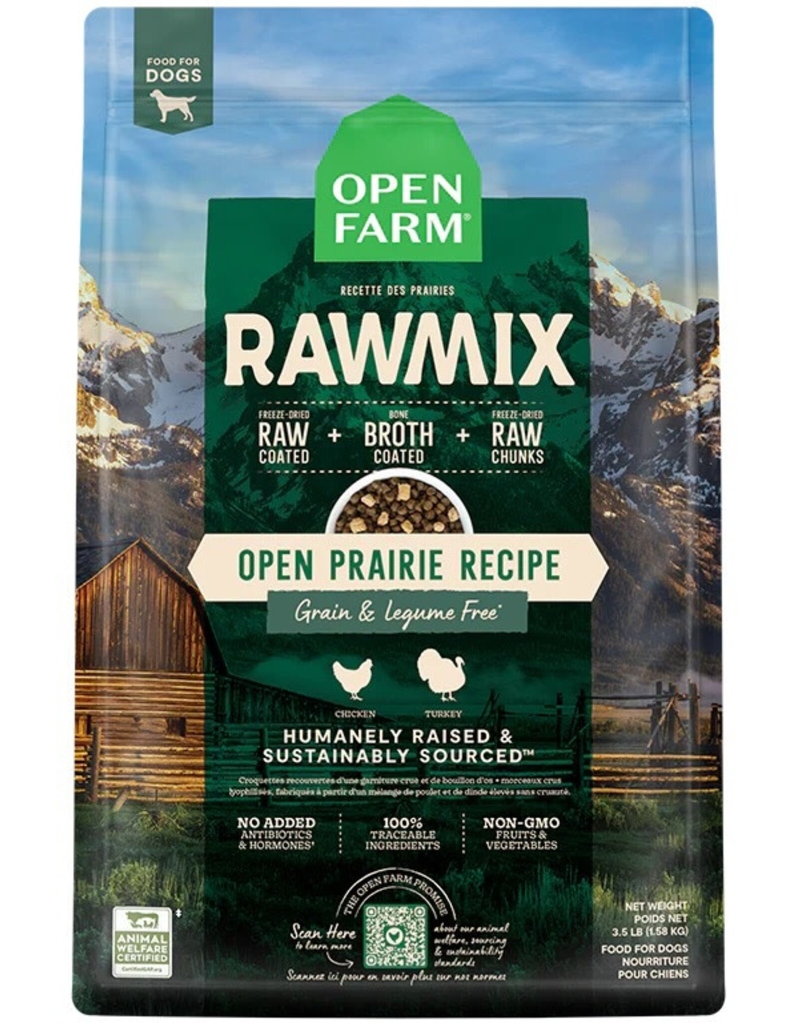 OPEN FARM OPEN FARM RAW MIX PRAIRIE GRAIN FREE 20#