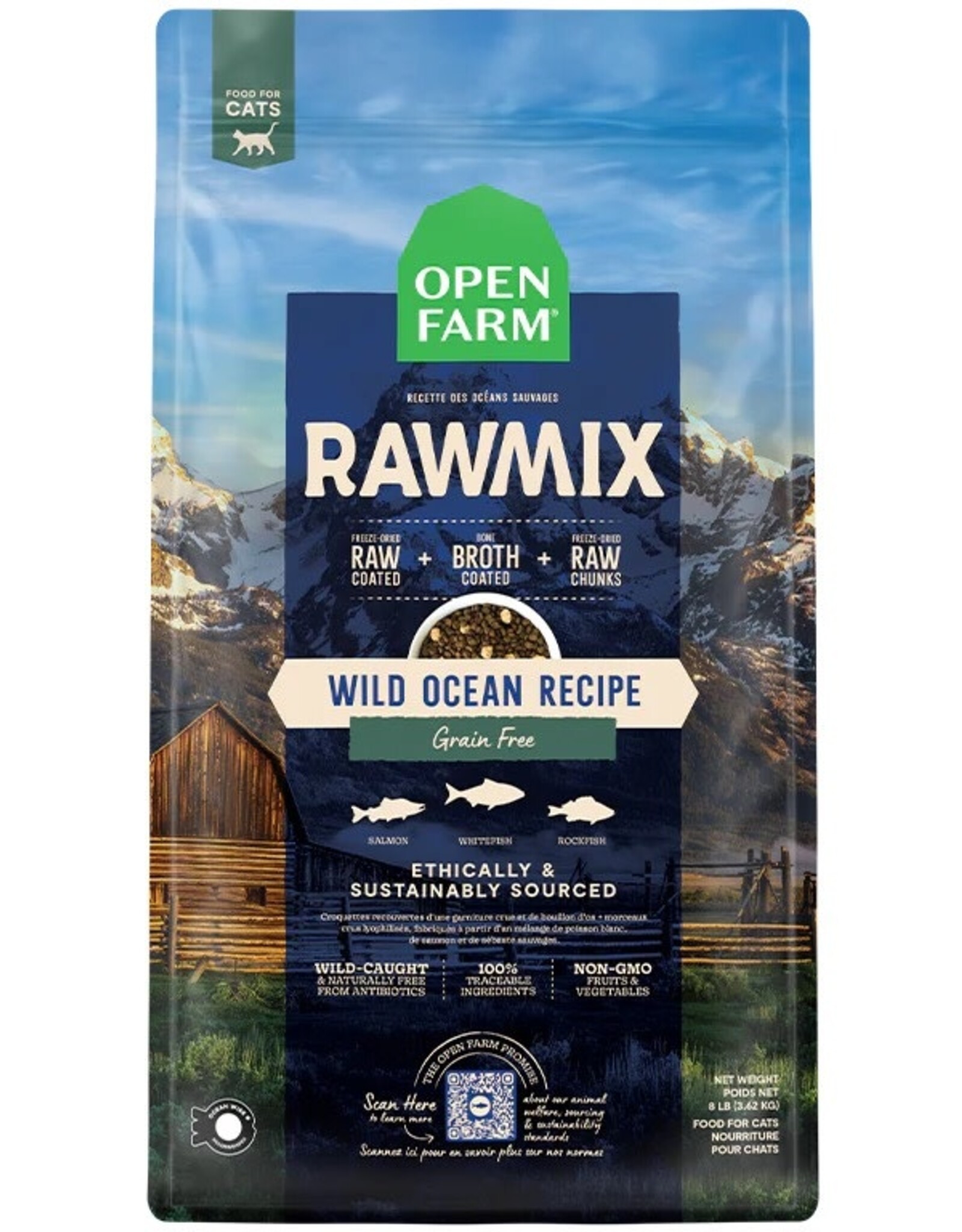 OPEN FARM OPEN FARM CAT GF RAW MIX WILD OCEAN 8#
