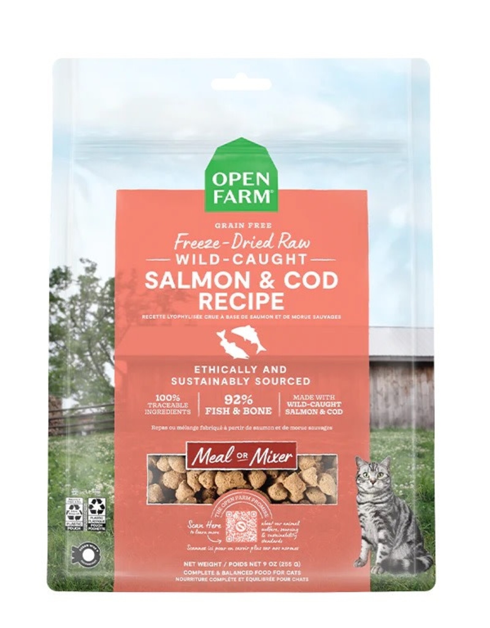 OPEN FARM OPEN FARM CAT FREEZE DRIED MORSEL SALMON & COD 3.5OZ