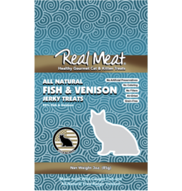 REAL MEAT TREATS REAL MEAT CO. CAT FISH & VENISON TREAT 3OZ