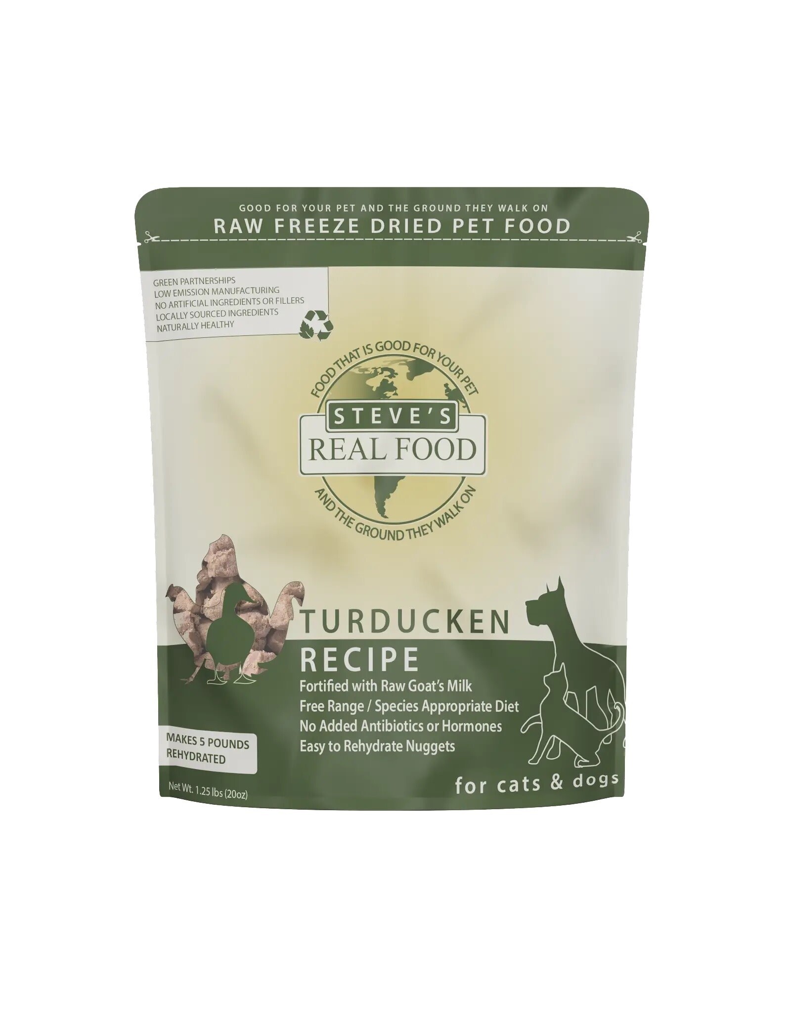 STEVES REAL FOOD STEVES FREEZE DRIED NUGGETS TURDUCKEN1.25LBS