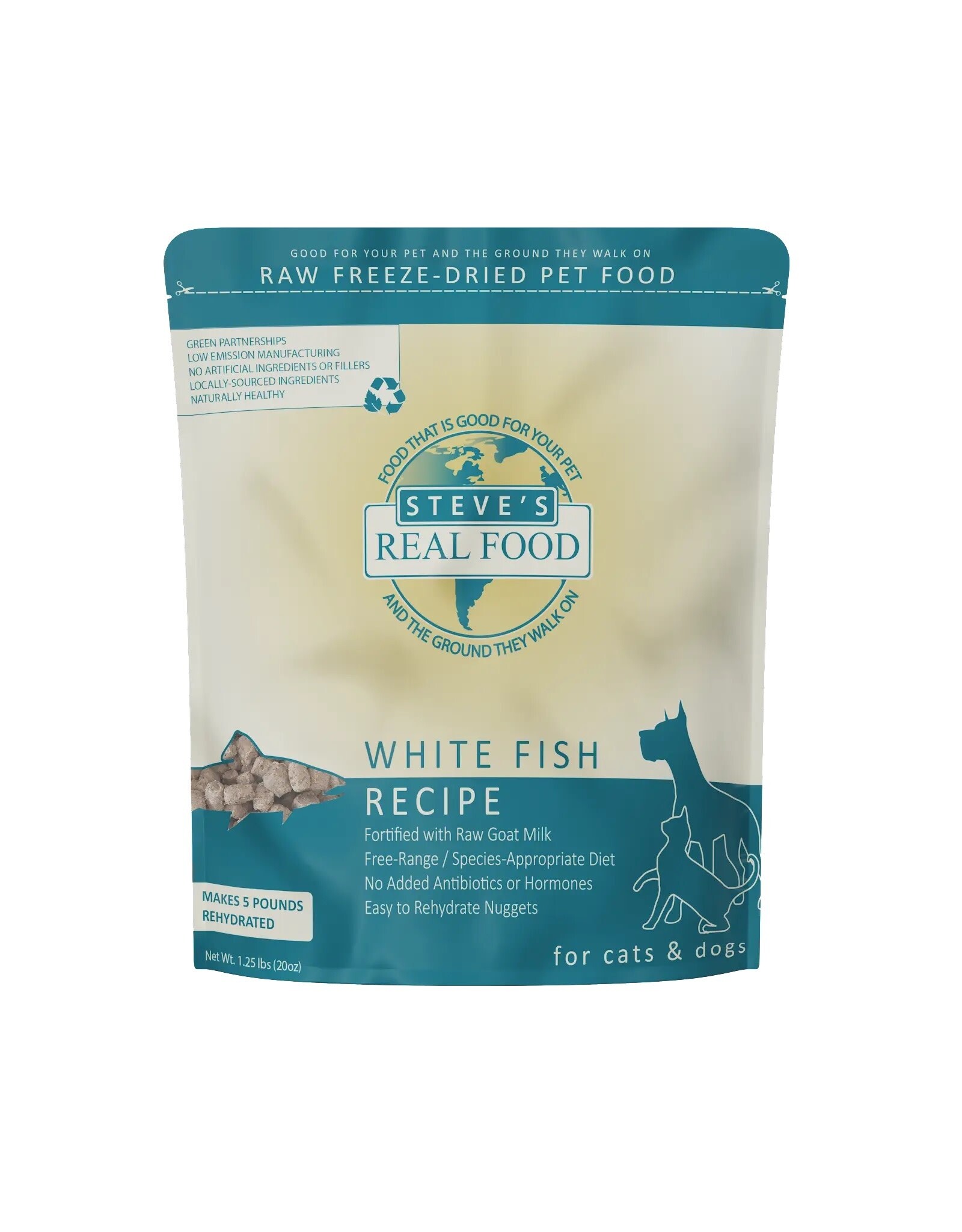 STEVES REAL FOOD STEVES FREEZE DRIED NUGGETS WHITEFISH 1.25#