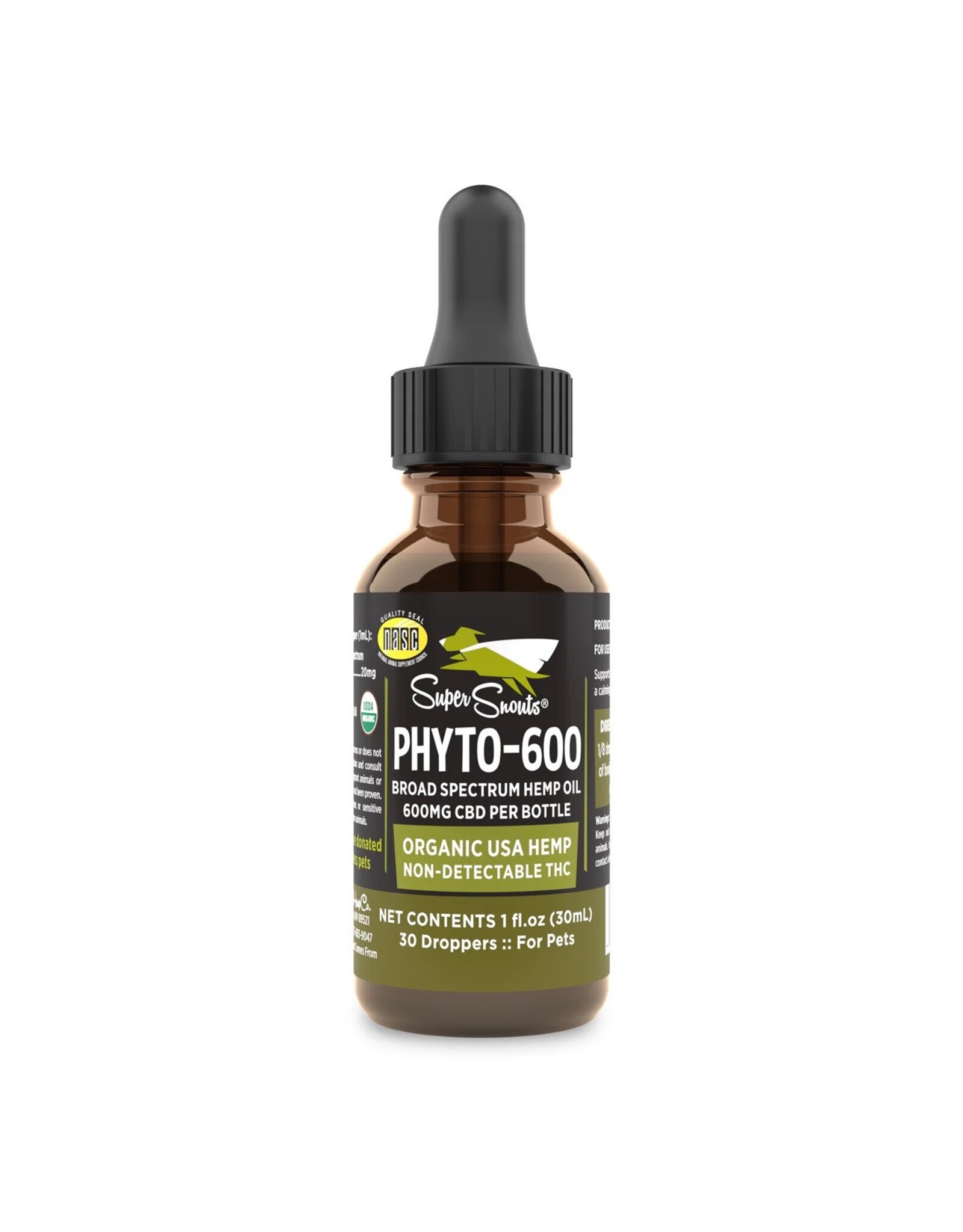 SUPER SNOUTS HEMP CO. SUPER SNOUTS  PHYTO-CBD OIL 600MG 1OZ