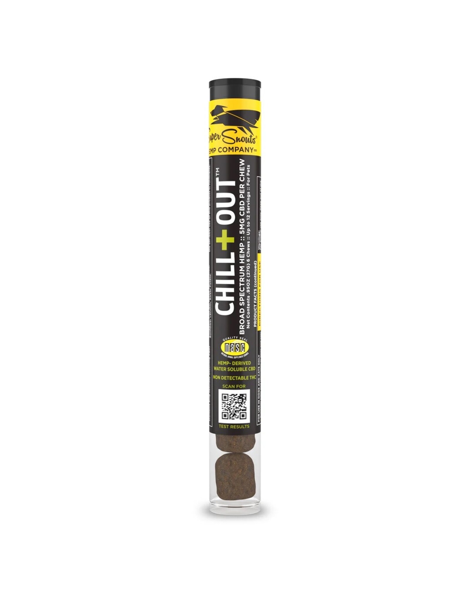 SUPER SNOUTS HEMP CO. SUPER SNOUTS CHILL OUT CBD CHEWS 5 MG 6 CT