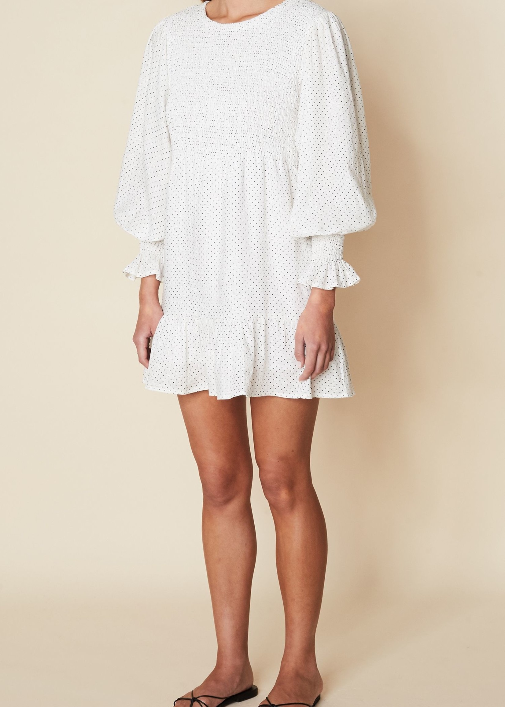 FAITHFULL Rosie Mini Dress- Soft Dot White -