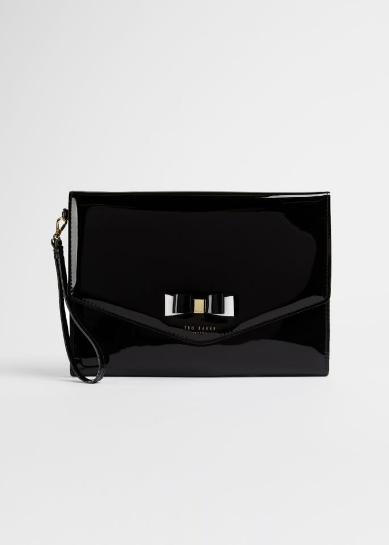 TED BAKER HARLIEE Vinyl bow detail pouch - Black